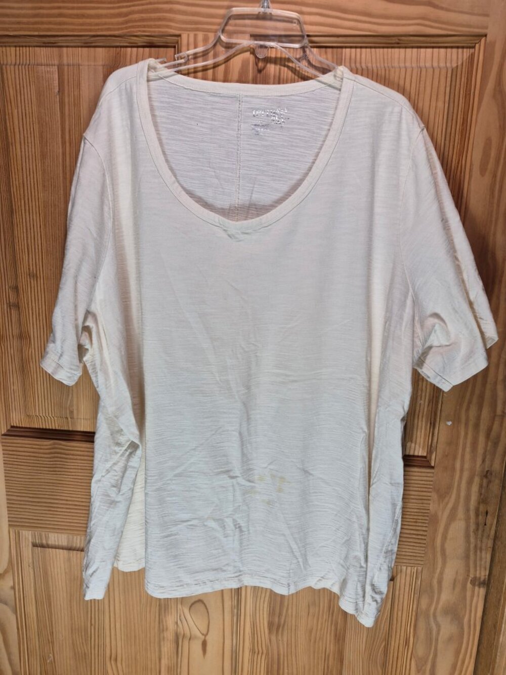 Terra & Sky Ivory Short Sleeve Scoop Neck Tee 4X (28/30)